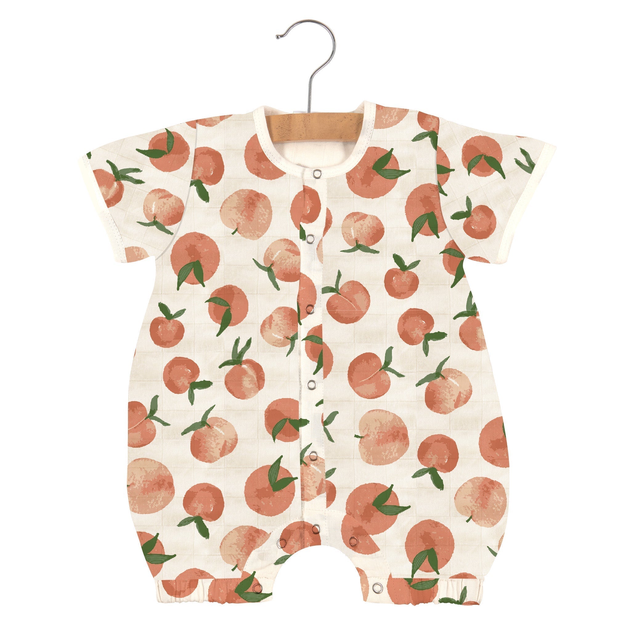 Soft Baby Romper - Natural Bamboo Fabric | Carnelian Peaches